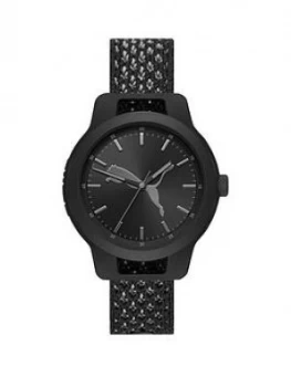 Puma Puma Reset Black Dial Black Woven Knit Watch