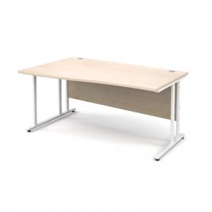 image of Maestro 25 WL Left Hand Wave Desk 1600mm - White Cantilever Frame map