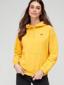 Image of Levis 100% Cotton Chest Logo Standard Hoodie - Gold Size XS Women