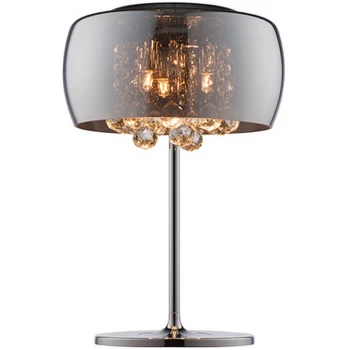 image of Linea Verdace Snow Glass & Crystal Lamp Chrome