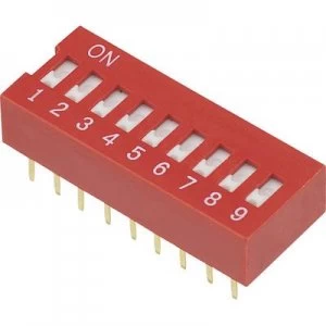 Image of DIP switch Number of pins 9 Slide type TRU COMPONENTS DSR 09