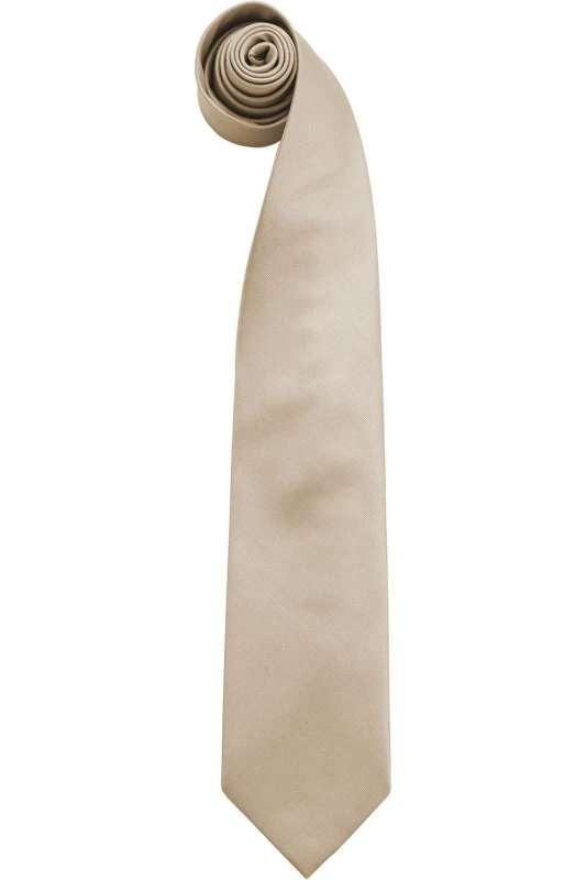 Image of Premier Premier Men “ColoursPlain Fashion Business Tie in Khaki Khaki One Size Male 5055805451811
