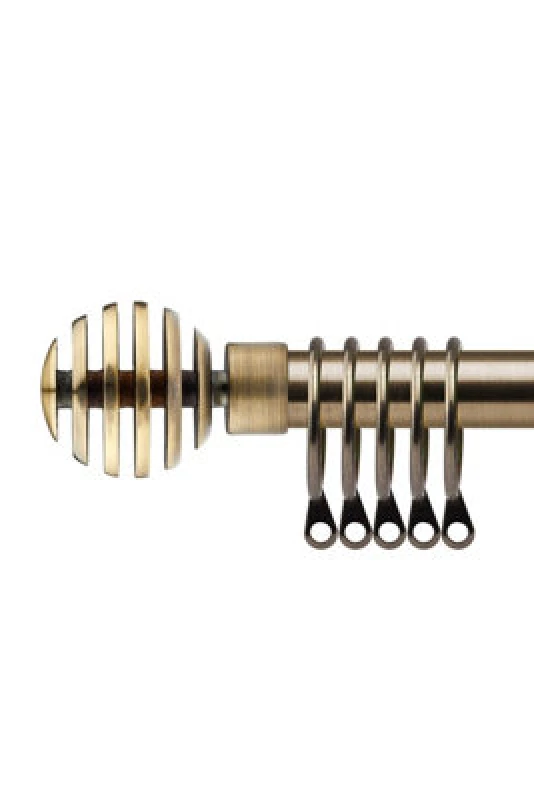 Image of 16-19mm Geneva Extendable Metal Curtain Pole Set Brass 120-210Cm