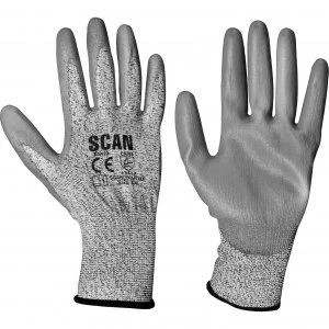 image of Scan PU Coated Cut 3 Gloves Grey 2XL