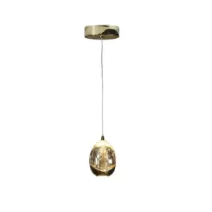 image of Rocao Single Suspension Pendant Light, Gold, Champagne