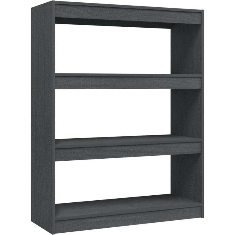Image of VIDAXL Vidaxl - Book Cabinet/Room Divider Grey 100x30x103cm Solid Pinewood 8720286609156