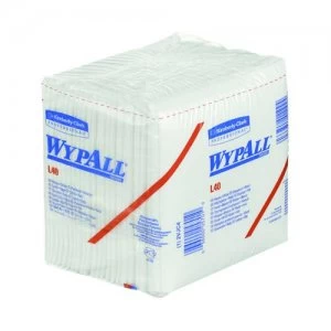 Image of WypAll L40 Folded Wipers 1-Ply 18 packs of 56 Sheets White Pack of