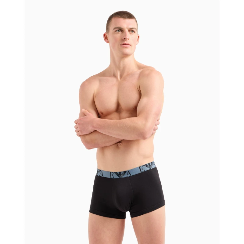 Image of Emporio Armani 3 Pack Trunks Storm/Magnet/Black L