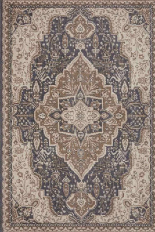 Image of The Rugs Terrain Designer Shortpile Rug Durable Medallion Polypropylene Rug In Brown