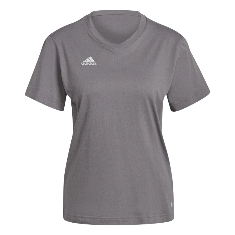 Image of adidas Womens Short Sleeve Performance Gym Top Grey Four female 6 (XXS)