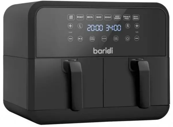 image of Baridi DH172 8 In 1 8L Dual Zone Air Fryer