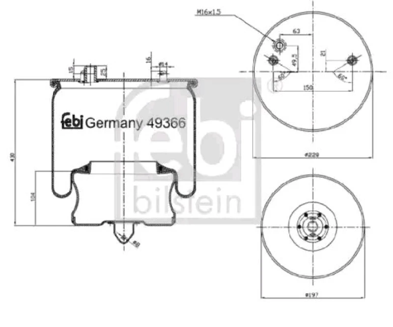 Image of FEBI BILSTEIN 49366 Boot, air suspension Rear Axle Boot,air suspension (324)