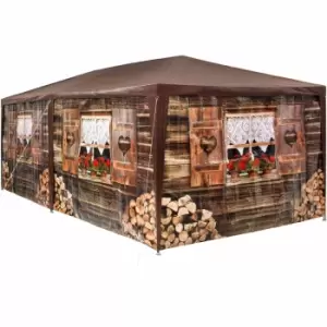 Image of Tectake Gazebo 6X3M With 6 Side Panels Brown