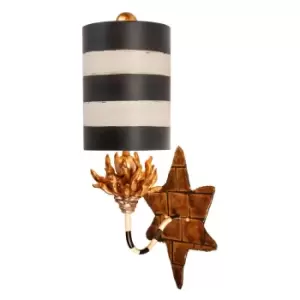 Image of Wall Light Sconce Black White and Gold LED E27 60W Bulb