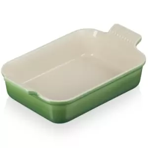 Image of Le Creuset 26cm Stoneware Heritage Rectangular Dish Bamboo Green