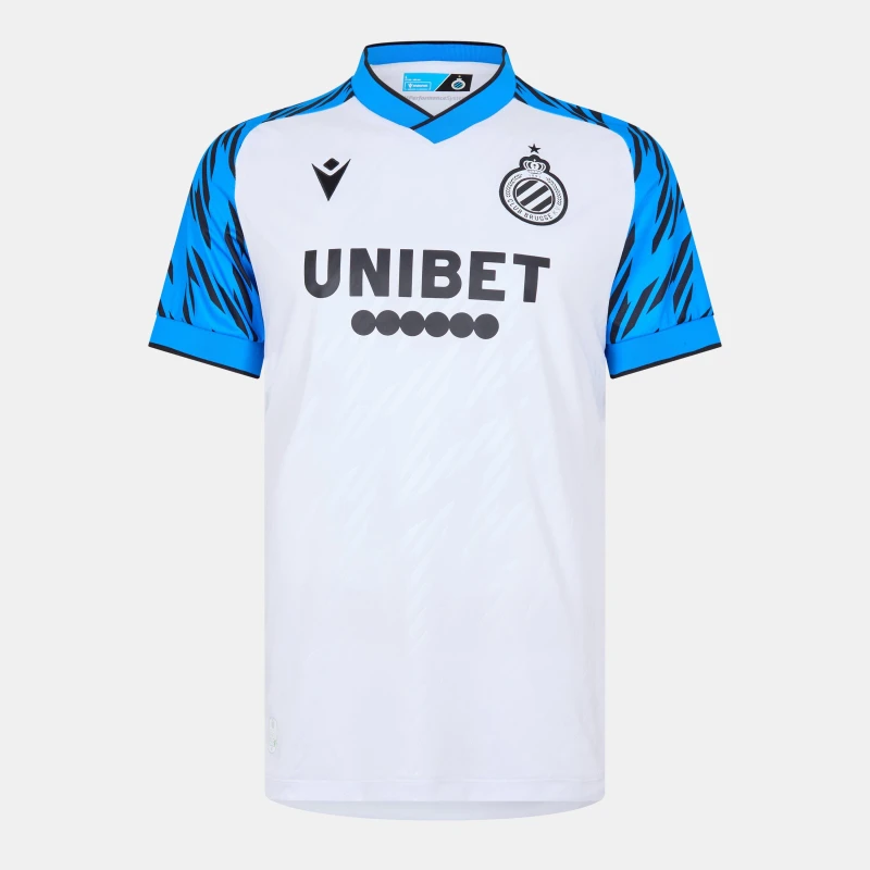 Image of Macron Brugge Away Shirt 2024 2025 Adults Black/Blue male Small