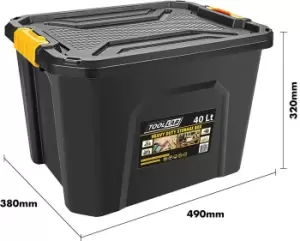 image of Tool-Lab 40 Litre Heavy Duty Polypropylene Storage Box with Clip-on Lid