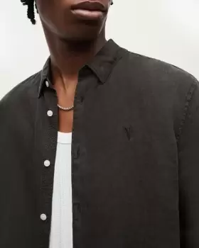 Image of AllSaints Cypress Linen Shirt