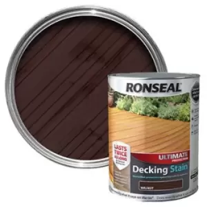Image of Ronseal Ultimate Walnut Matt Decking Wood Stain, 5L