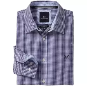 Image of Crew Clothing Mens Classic Micro Gingham Shirt Ultramarine XL