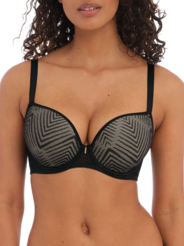 Image of Freya Womens plunge t-shirt underwired molded bra Freya Tailored Noir Female 75E