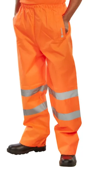 Image of Beeswift Beeswift Padded Thermal Lined Rain Trousers Orange L PTENORL