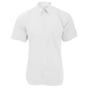 Image of Fruit Of The Loom Mens Short Sleeve Poplin Shirt (XL) (White)