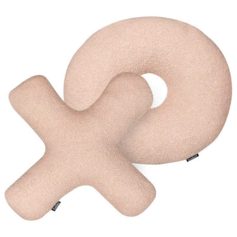 Image of Beliani Set Of 2 Decorative Cushions Hesperis Boucle Pastel Pink Solid
