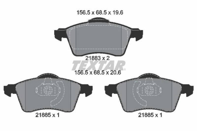 Image of Brake pad set TEXTAR 2188302