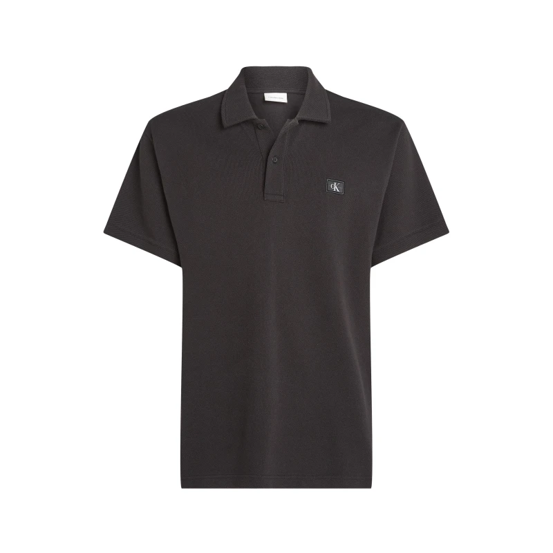 Image of Calvin Klein Jeans WOVEN LABEL POLO - Black S