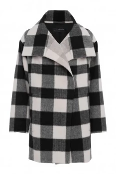 Image of French Connection Jackie Checked Coat Black