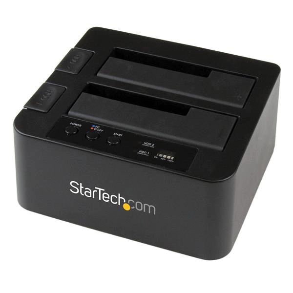 image of StarTech USB 3.0 eSATA to 2.5 3.5" SATA HDDSSD Duplicator Dock PC