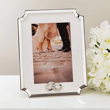 Image of 4" x 6" - Amore By Juliana Silver Scalloped Corner Frame