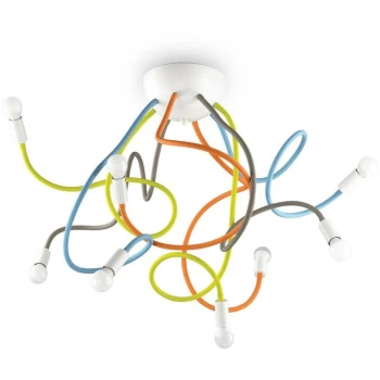 Image of Ideal Lux Multiflex - 8 Light Multi Arm Ceiling Light Multicolor