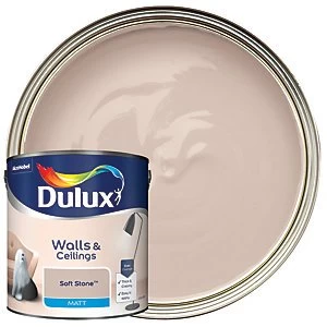 Image of Dulux Walls & Ceilings Soft Stone Matt Emulsion Paint 2.5L