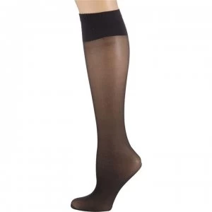 image of Aristoc 2 pair pack 15 denier support knee high socks - Black