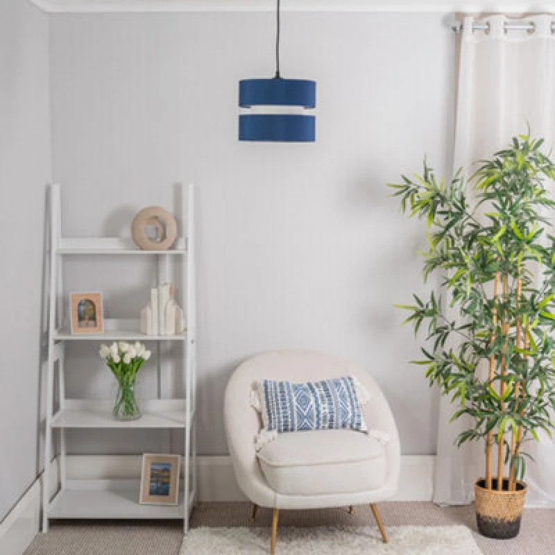 Image of ValueLights Sophia Pair of Easy Fit Small Light Lamp Shades Navy