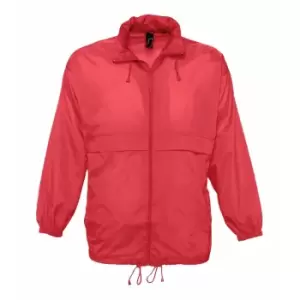 Image of SOLS Unisex Surf Windbreaker Lightweight Jacket (XXL) (Red)