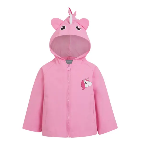 Image of Regatta Boys & Girls Animal Durable Water Repellent Jacket 18-24 Months Luna the Unicorn/Sweet Pink RKW264-DAL-18