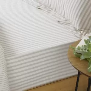 Image of The Linen Yard Hebden Fitted Sheet (Double) (Natural)
