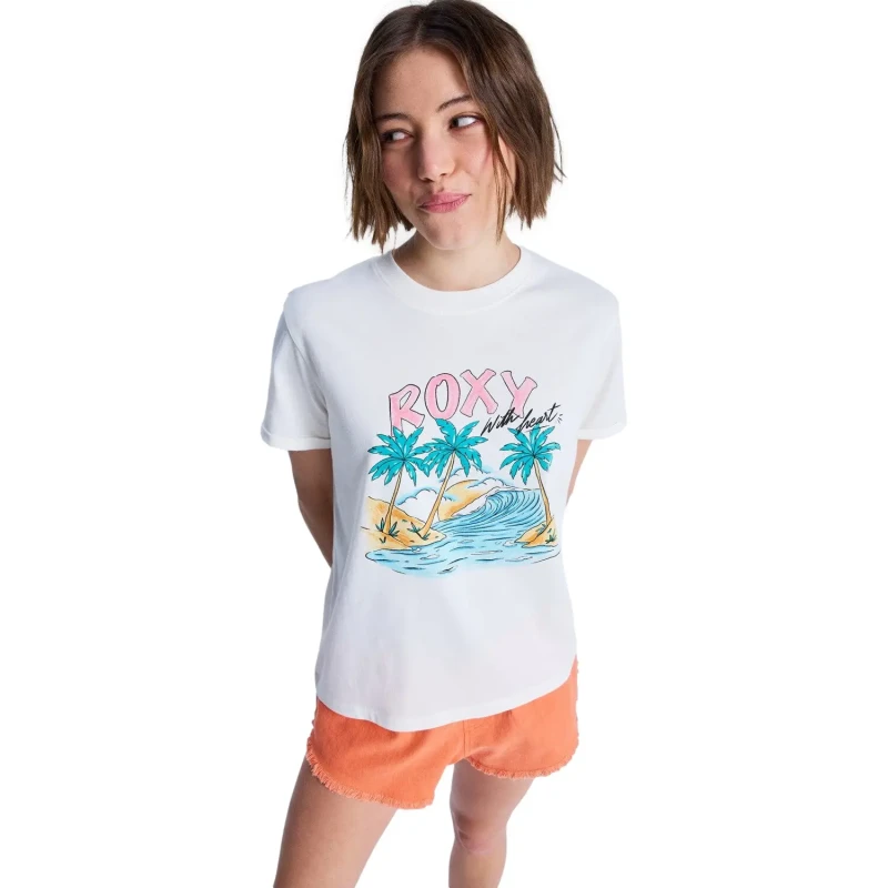 Image of Roxy Womens T-Shirt Roxy Ocean Regular Poster Blanc Female L