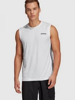 Image of Adidas Designed 2 Move 3 Stripe Vest - White