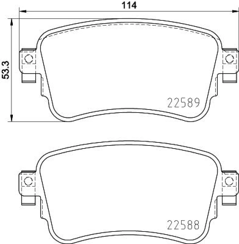 Image of HELLA Brake pad set HELLA 8DB 355 037-681