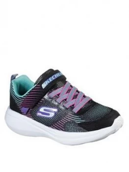 Image of Skechers Girls Go Run Fast Neon Trainers - Black