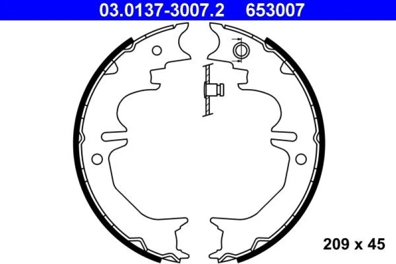 Image of ATE 03.0137-3007.2 Handbrake Shoes without lever Brake Shoe Set,parking brake (1419)
