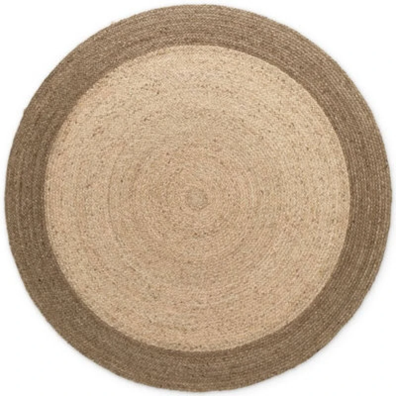 Image of The Rugs Jutta Reversible Jute Flatweave Round Rug Hand Woven Living Room In Brown