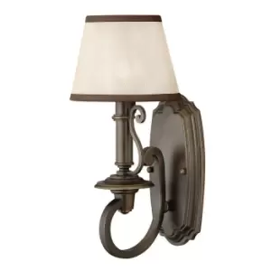 Image of Wall Light Vintage Candle Leaves Ligth Amber Organza Shade Bronze LED E14 60W