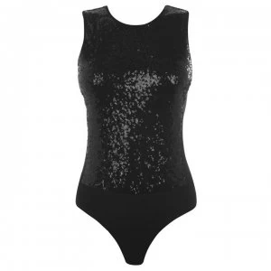 Commando Sequin Bodysuit - Black Blk