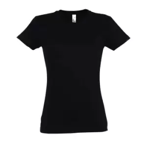 Image of SOLS Womens/Ladies Imperial Heavy Short Sleeve T-Shirt (3XL) (Deep Black)