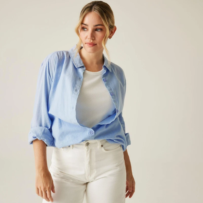 Image of Womens long sleeve shirt Regatta Primevere II Bleu Female 42